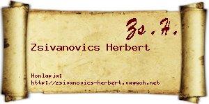 Zsivanovics Herbert névjegykártya